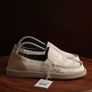 Sanuk Shoes Womens SZ 10 Beige Donna ST Natural Slip On Beach Coastal Shoes NWT